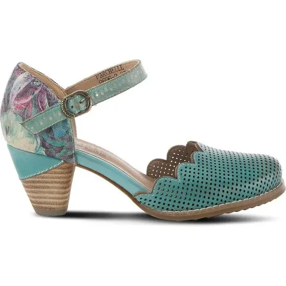 L'Artiste by Spring Step Womens Parchelle Ankle Strap Shoe -- Sky Blue Multi NEW
